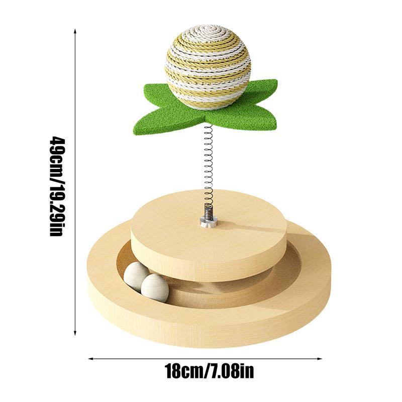 Fun Sisal Cat Toy with Spring Ball Track