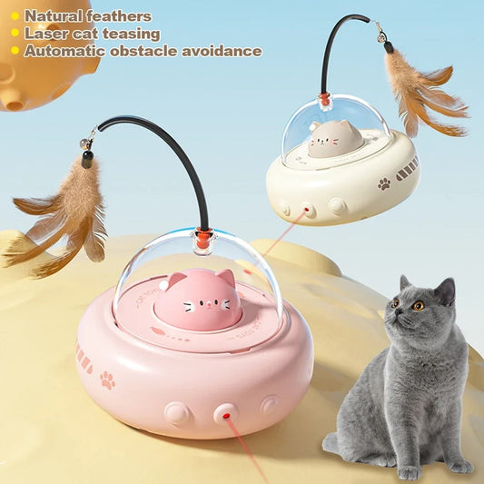Smart UFO Cat Toy – Fun, Feather & Bell Teaser