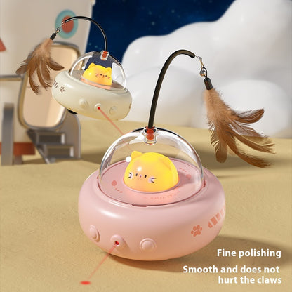 Smart UFO Cat Toy – Fun, Feather & Bell Teaser