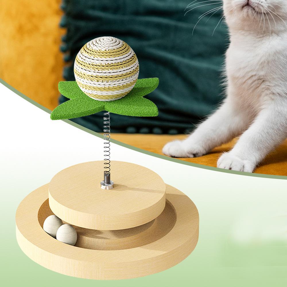 Fun Sisal Cat Toy with Spring Ball Track