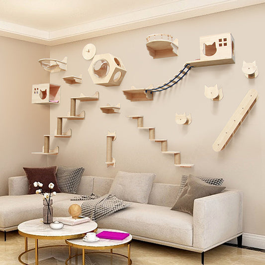 Wall-Mounted Cat Climbing Frame – Fun for Your Kitty
