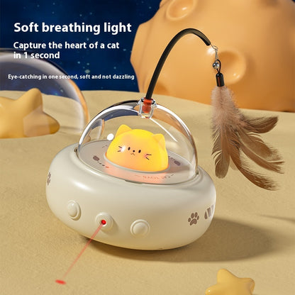 Smart UFO Cat Toy – Fun, Feather & Bell Teaser