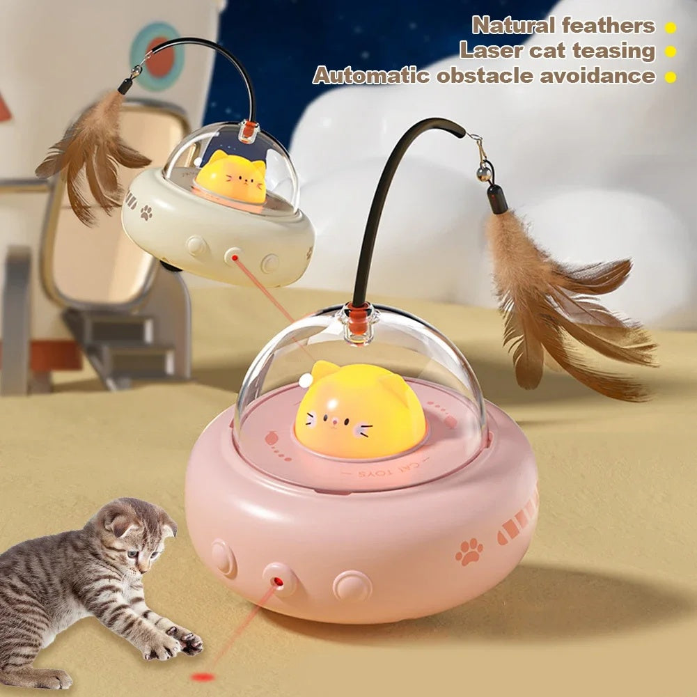 Smart UFO Cat Toy – Fun, Feather & Bell Teaser