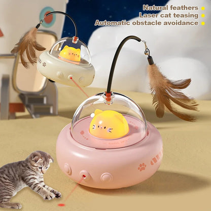 Smart UFO Cat Toy – Fun, Feather & Bell Teaser