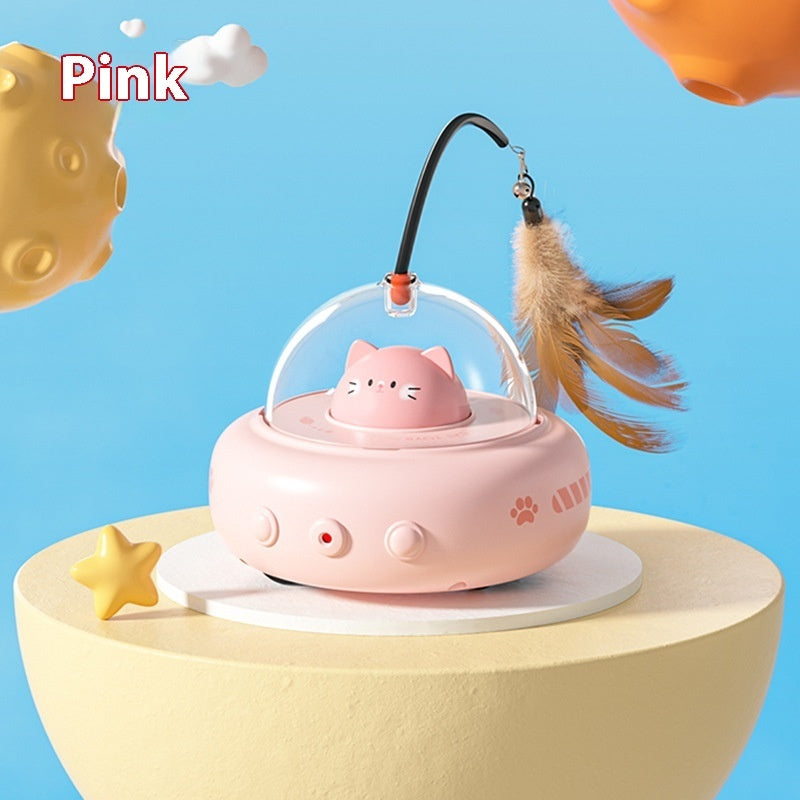 Smart UFO Cat Toy – Fun, Feather & Bell Teaser