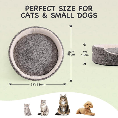 Comfortable Round Bed for Small Dogs & Cats