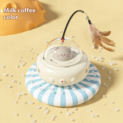 Smart UFO Cat Toy – Fun, Feather & Bell Teaser